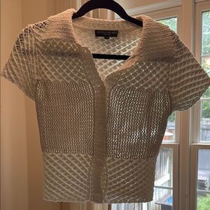 Central Park West Cream Open-Knit Top